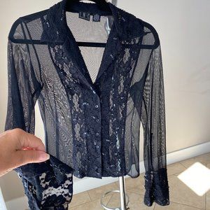 Sheer See thru Top with sequins